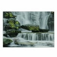 thumbnail image 1 of Waterfall Cutting Board, Majestic River Blocked Massive Rocks Moss on Them Photo, Decorative Tempered Glass Cutting and Serving Board, Small Size, Green Black and White, by Ambesonne, 1 of 1