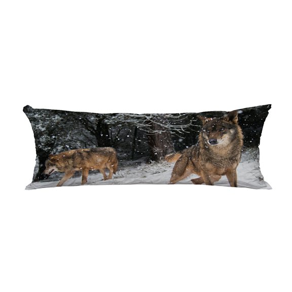 ECZJNT Wolves Snow Winter Forest Pillow Cover Body Pillowcase Pillow Protector 20x60 Inch