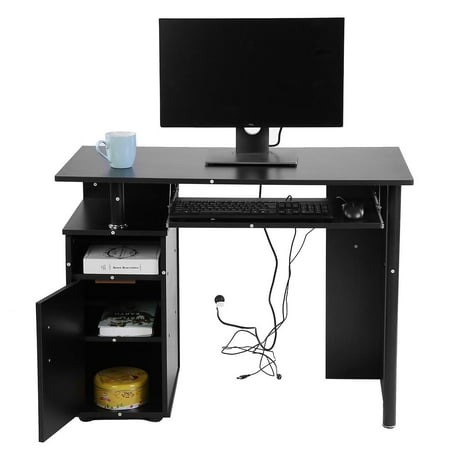 Herchr Modern Iron Computer Desk Office Student Study Table Corner