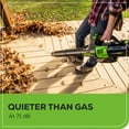 thumbnail image 6 of Greenworks 60V 450 CFM at 125 Mph Cordless Leaf Blower with 2.0Ah Battery & Charger 2414402, 6 of 15