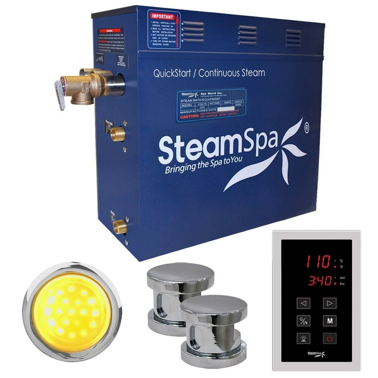 Oasis 10.5kW Touch Pad Steam Bath Generator Package in Chrome Oasis 10.5kW Touch Pad Steam Bath Generator Package in Chrome