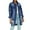 Dark Blue, variant on IROINNID Women's Denim Jacket Turndown Lapel Solid Color Long Sleeve Loose Casual Denim Jacket Loose Autumn Coat , Dark Blue