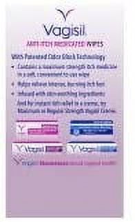 Vagisil Anti-Itch Medicated Wipes, Maximum Strength 12 ea (Pack of 3)