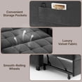 thumbnail image 4 of Lofka Pull Out Sofa Bed, 46.5" Convertible Sleeper Loveseat for Adults, Premium Velvet Couch with Backrest for Living Room, Dark Grey (500lbs Support), 4 of 10