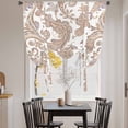 thumbnail image 3 of Floral Boho Balloon Curtains for Windows, Bedroom Curtains 54 Inch Length, Vintage Country Brown Pesley Flowers Tie Up Curtains Panels Thermal Insulated Bathroom Curtains Window 42"x54", 3 of 8