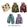 thumbnail image 4 of sweethay Invierno diseño Simple cálido mujer tejido chal niñas Color sólido pañuelo viaje boda capa Poncho accesorios de ropa Accesorios de disfraces Gris oscuro sweethay AP013371-02, 4 of 6