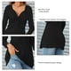 thumbnail image 5 of Blusa Anudada Delantera Camisa Mujer Cuello En V Manga Larga Camiseta Casual Color Sólido Jersey Tops Negro M, 5 of 6