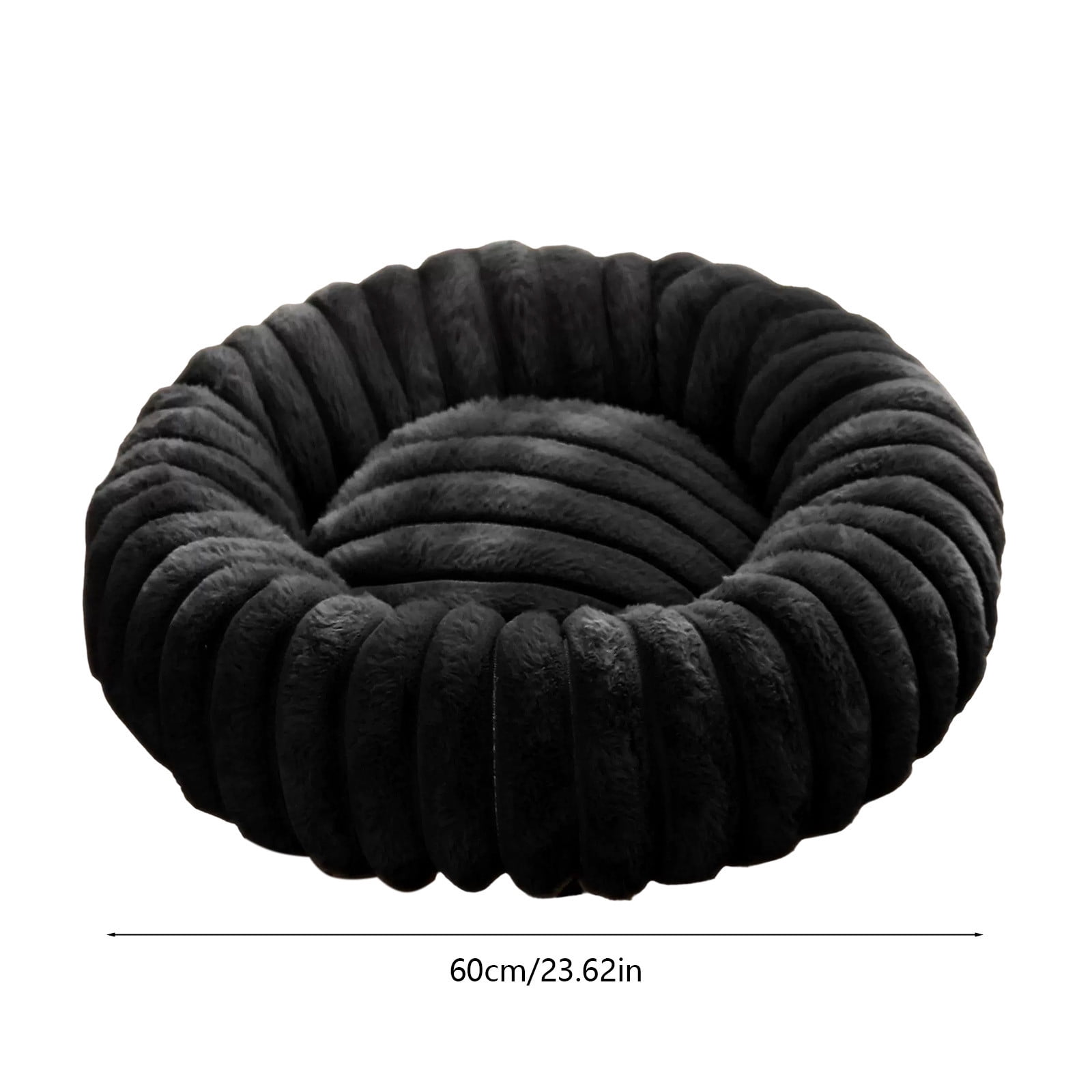 Uutvery 60cm Rabbit Plush Pet Bed, Extra Large Warm Cat Bed for Medium Dogs, Enclosed Plush Pet Kennel with Supportive Filling, 23.62x23.62 Inch