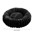 thumbnail image 2 of Black Pet Kennel Black 23.62X23.62 Inches Rabbit Plush Winter Warm Round Cat Dog Bed Enclosed Ribbed Non Slip Base For Living Rooms Bedrooms And Pet Rooms, 2 of 7