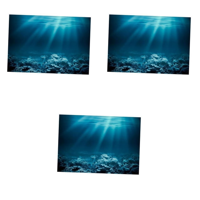 GROWTH TANK 3x Aquarium 3D Background Sticker Tank Wall Decoration Painting PVC