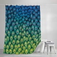 thumbnail image 4 of Ombre Peacock Small Stall Shower Curtain, Waterproof Shower Curtains for Bathroom, Vintage Abstract Peacock Feather Gradient Blue Washable Fabric Bath Curtain for Bathtub with Hooks 36x72 Inches, 4 of 9