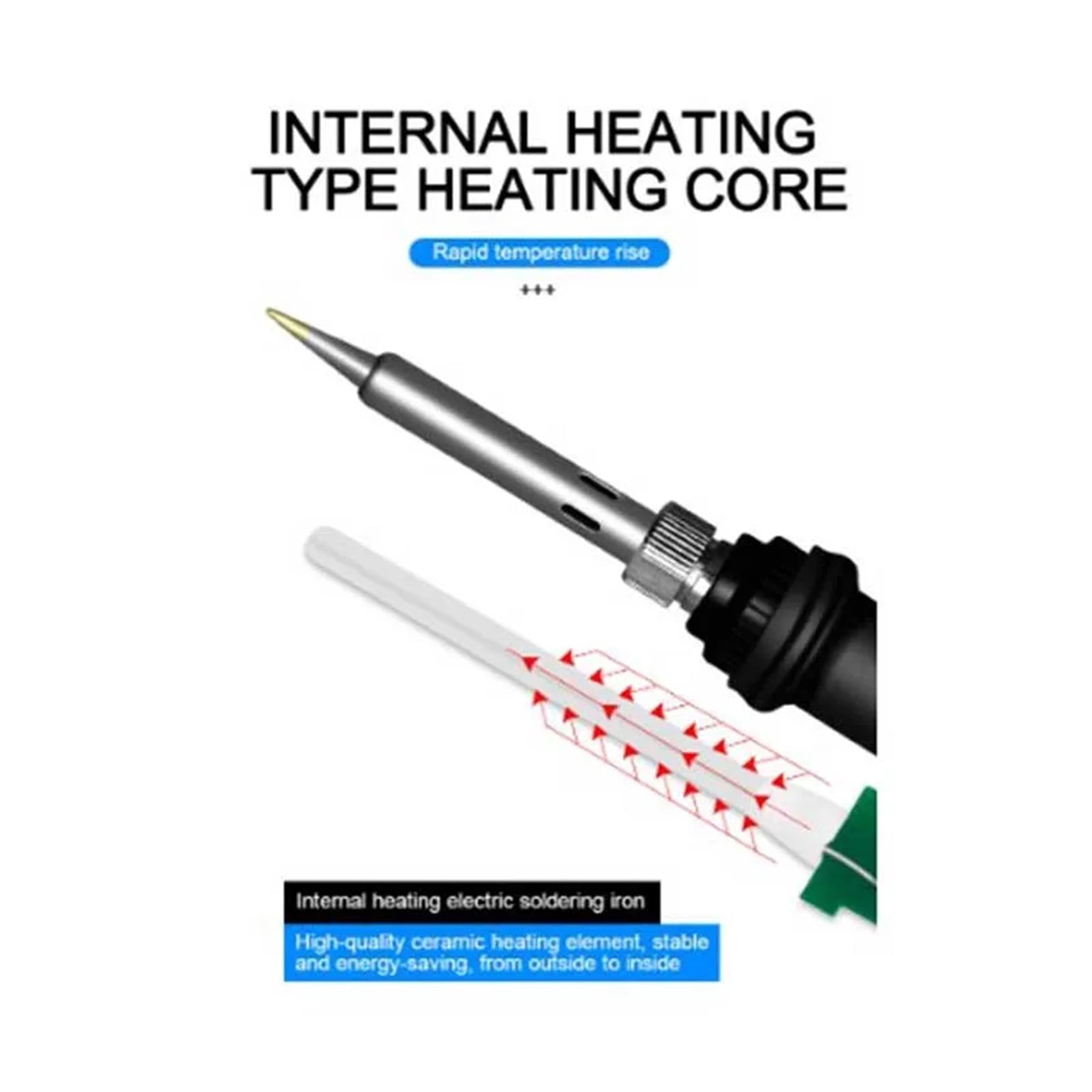 60W Adjustable Temperature Electric Soldering Iron Welding Iron Rework Station Heat Pen Tips DIY for Repairing ,Internally Heated