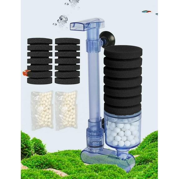 UPETTOOLS Aquarium Biochemical Sponge Filter Ultra Quiet Aquarium Air Pump Bio Sponge Fish Tank Foam Filter 0.52 Bls