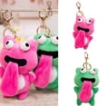 thumbnail image 2 of Sticking Out Tongue Frog Pendant Plush Keychain Big Eyes Frog Doll Attraction Toy Birthday Gift Backpack Charm, 2 of 9