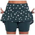 thumbnail image 2 of FASHOFT Tennis Skirts For Women Fashion Printed Double Layer Skort With Pockets Elastic For Outdoor Fitness Activities Womens Athletic Skirt Navy, 2 of 7