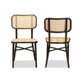 thumbnail image 3 of Baxton Studio Katina Mid-Century Modern Dark Brown Finished Metal and Synthetic Rattan 2-Piece Outdoor Dining Chair Set, 3 of 10