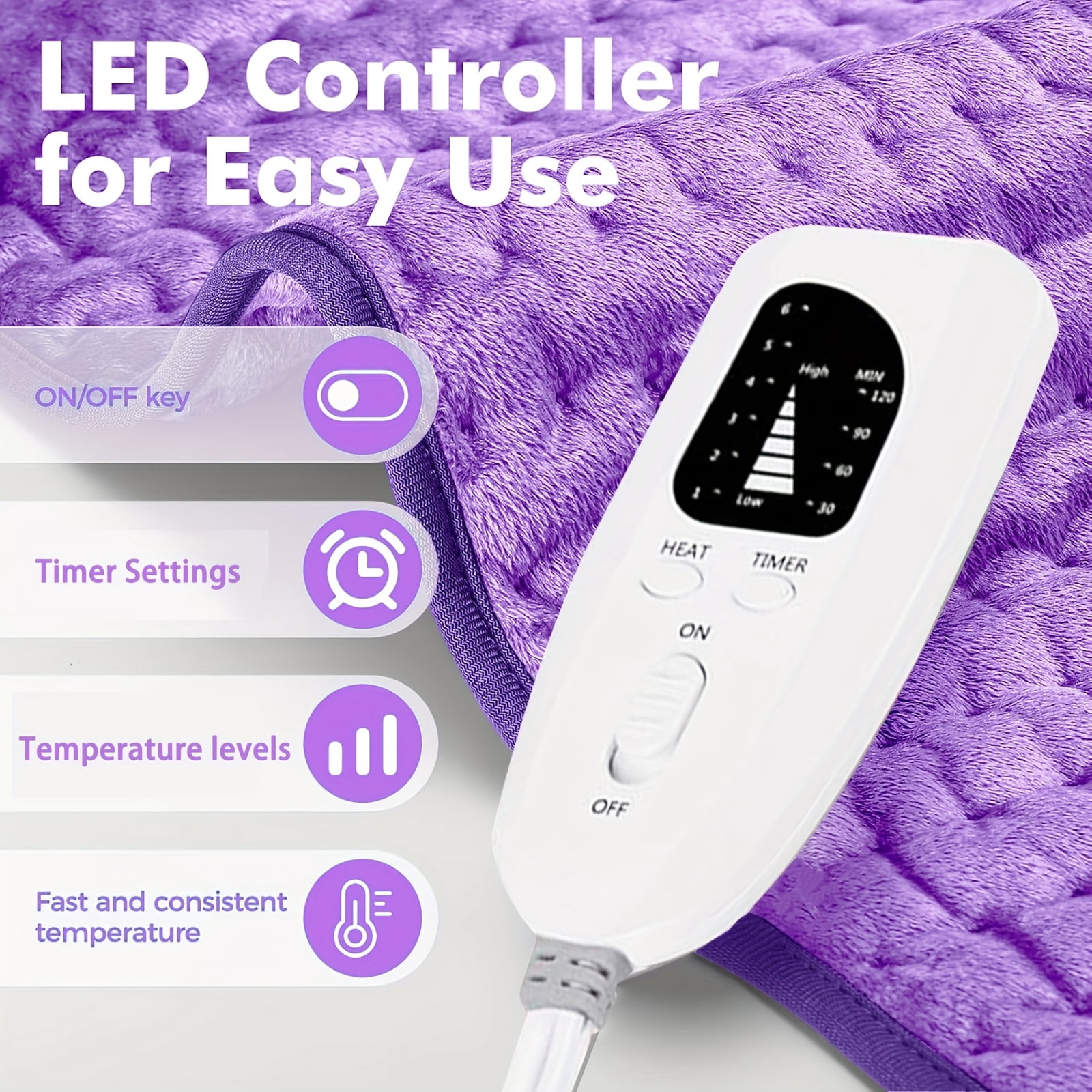 Heating Pad,Electric Heating Pads for Back,Neck,Abdomen,Moist Heating Pad for Shoulder,Knee,Arms,Legs,Dry/Moist Heat & Auto Shut Off,Birthday Gifts for Men and Women, 24x20 Inch