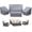 Grey, variant on Patio Furniture Covers, 4 Piece Outdoor Furniture Cover Waterproof includ Ourdoor Sofa Cover, 2 Chair Covers, Coffee Table Cover with Windproof Buckle Strap and Adjustable Drawstring-Black