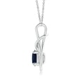 thumbnail image 2 of ANGARA Natural 2.2 Ct Sapphire Solitaire Infinity Knot Pendant in 14K White Gold for Women (Size-8mm) | September Birthstone, Anniversary, Jewelry Gift for Women | Natural Blue Sapphire Necklace, 2 of 9