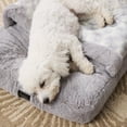 thumbnail image 4 of NICOLE MILLER NEW YORK PET Kendall Fluted Geo Cozy Slipper Cave Pet Bed, Cozy & Calming, Water Repellent, Non-Slip Bottom, Machine Washable, Grey, Small 22"x17"x11", 4 of 12