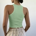 thumbnail image 4 of JULMCOMO Ribbed Knit Tank Tops for Women Crew Neck Solid Casual Summer Cropped Tank Tops Slim Fit Sleeveless Trendy Comfy Shirts Cyan M, 4 of 4