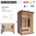 thumbnail image 2 of MEISSALIVVE Full Spectrum Sauna for Home, 2 Person Indoor Infrared SPA Room with 10 Minutes Warm-up Heat, Red Cedar Home Sauna Infrared Sauna with Bluetooth and Tempered Glass, 2 of 10