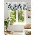 thumbnail image 6 of Blue Tulips Valances for Windows Flowers Minimalist Modern Art Linen Texture Valance Rod Pocket Light Filtering Short Window Treatments Curtains for Kitchen Bathroom Living Room Bedroom, 54 x 18 Inch, 6 of 7