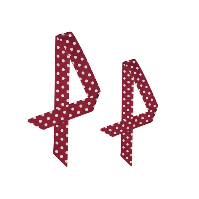 INSPIRE CHIC 2 Pcs Foulard à Taille Étroite à Pois Soyeux des Années 50 Rouge&Rouge