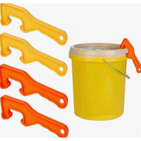 Bucket Opener, 4 PCS Plastic Bucket Wrench 5 Gallon Paint Can Lid Opener for Home Office Lid Opening Industrial Use