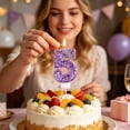 thumbnail image 5 of Number Birthday Candles, Purple Glitter Crown 0-9 Set Cake Topper Candles for Birthday Anniversary Milestone Party Dessert Decor, 5 of 6