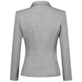 thumbnail image 4 of AZoiNM Women's 2 Piece Slim Fit Blazer Suit Set - Two Button Lapel Collar Business Casual Outfits with Elastic Waist Pants for Office Work Interview All Seasons, 4 of 7