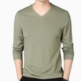 thumbnail image 2 of Ana Mens Casual Slim Fit V Neck Long Sleeve T-Shirt Muscle Workout Tee Top Blouse, 2 of 9