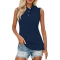 thumbnail image 2 of Sleeveless Polo Shirts for Women Summer Casual Collared Basic Plain Tank Tops Dressy Casual T Shirt Blouse, 2 of 6