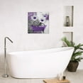thumbnail image 5 of Farmhouse Purple Floral Wall Art for Living Room Daisy Flower and Butterfly Canvas Wall Art Grey and White Abstract Geometric Framed Wall Art for Bedroom Bathroom Wall Decor,12L X 12W Inches, 5 of 6