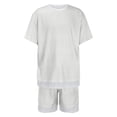 thumbnail image 4 of Boys Clothes 2-Piece Casual Street Style White Kids Short Sleeve Shirts and Shorts Sets Boys Summer Outfits 12-13 Years, 4 of 9