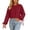 Red, variant on Zynoxe Lace-Up Eyelet Sleeves Sweatshirts for Women Fashion Drop Shoulder Stretch Cuffs Crewneck Sweatshirts Casual Versatile Solid Color Cropped Long Sleeve Tops for Women S