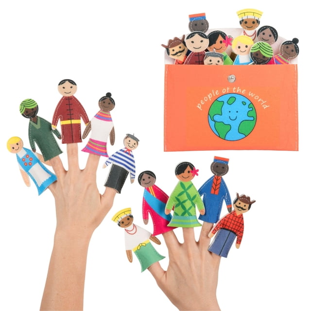 Set educativo de 10 títeres de dedo de fieltro Jeanie Bean