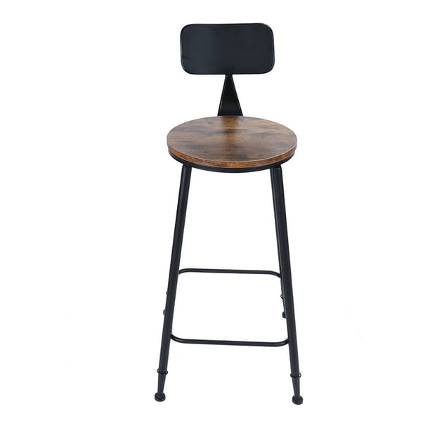 LAFGUR 1 Pair Bar Stool With Backrest Wrought Iron Industrial Chair For
