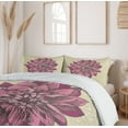 thumbnail image 6 of Ambesonne Vintage Duvet Cover Sets, Dahlia Flower Bohemian, 2-Queen, Purple Khaki, 6 of 7