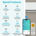 thumbnail image 4 of Ktaxon 2 Zone 9000 + 9000 BTU WIFI Mini Split AC/Heating System, 19 SEER2 Dual Zone 18000 BTU Ductless Split Air Conditioner with Pre-Charged Condenser, Heat Pump & 25Ft Installation Kit, 208-230V, 4 of 10