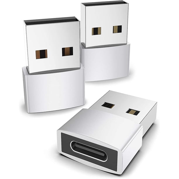 Adaptador USB C Hembra a USB Macho YONGSHENG Paquete de 3 Convertidor Tipo C a USB Compatible con Iphone 13 12 Pro Max Ipad Air 6 Apple Watch Series 7 Airpods 3