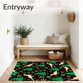 thumbnail image 3 of ODIKA 4'x6' Machine Washable Non-Slip Area Rug, Whimsical Prehistoric Forest with Holiday Accents High Traffic Rug, Black, 648289, 3 of 7
