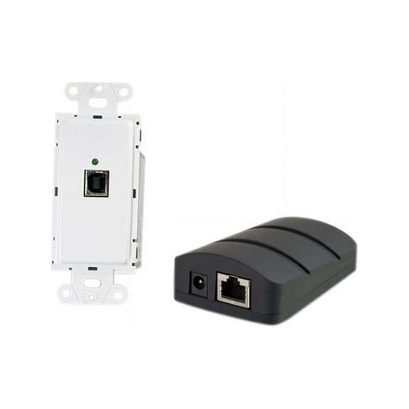 TRULINK USB 2.0 RJ45 F/F WHT BLK WALL PLATE TRANSMITTER
