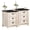 White, variant on LEYAOYAO Farmhouse Nightstand Set of 2, 18" End Table with 3 Drawers, Bedside Storage Cabinet, Rustic Side Table for Bedroom, Living Room, White