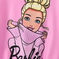 thumbnail image 4 of Barbie Girls Fashion Outfit Set Long Sleeve Graphic Sweatshirt and Print Leggings 2 Piece Set Kids Clothes 2T-6Y, 4 of 10