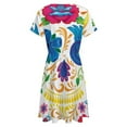 thumbnail image 5 of Dia De Los Muertos Dress Fashion Beach Short Sleeve Dresses Female Party Printed Sundress, 5 of 7