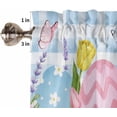 thumbnail image 5 of Kitchen Curtains Set, Spring Easter Kitchen Curtains and Valances Set, Blue Plaid Floral Botanical Easter Eggs Rod Pocket Tier Curtains 36 Inch Length for Cafe/Bedroom Windows, 5 of 6