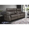 thumbnail image 2 of Lexicon Maroni 93.5" Contemporary Leather Double Reclining Loveseat in Brown, 2 of 8