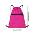 thumbnail image 3 of Multi Functional Water Resistant Sports Drawstring Backpack with Small Pocket Oxford Fabric Storage Bag for Fitness Travel, 3 of 5