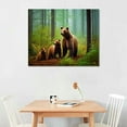 thumbnail image 2 of Nawypu Brown Bear Wall Art for Kids Room, PIY Cute Animal Canvas Painting of Mother and Cub in Old-Growth Forest Picture, Adorable Family Wildlife Decor (1" Thick, Waterproof, Bracket Mounted, 2 of 4